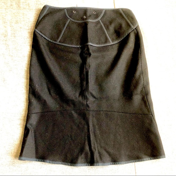 euc mint Maxmara Sportmax womens black Italian wool knee pencil skirt 10 L M - Picture 3 of 6